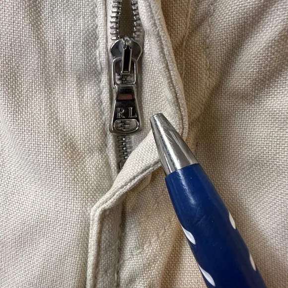 Ralph Lauren Purple Label Work Wear Pants Double Knee 12 (35x33) Tan Denim *READ - Picture 14 of 15